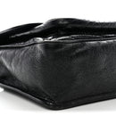 Crinkled Calfskin Matelasse Monogram Medium Niki Chain Satchel Black