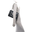 Calfskin Y Quilted Monogram Medium Loulou Chain Satchel Black