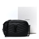Calfskin Matelasse Monochrome Monogram Mini Lou Camera Bag Black