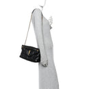 Lambskin Quilted Small Loulou Puffer Monogram Chain Satchel Black