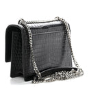Calfskin Crocodile Embossed Monogram Sunset Chain Wallet Black