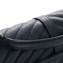Sheepskin Matelasse Chevron Monogram Medium College Bag Navy