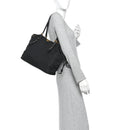 Tessuto Nylon Saffiano Tote Black