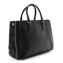 Saffiano Medium Galleria Double Zip Tote Black