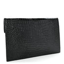 Calfskin Crocodile Embossed Uptown Monogram Pouch Black