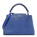 Ostrich Capucines MM Saphir