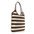 Canvas Calfskin Striped Ivy  Cacao Naturale