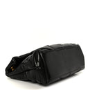 Lambskin Quilted Small Loulou Puffer Monogram Chain Satchel Black