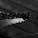 Calfskin Y Quilted Monogram Monochrome Large Loulou Chain Satchel Black