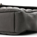 Sheepskin Tri-Quilt Monogram Medium College Bag Coal