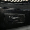 Calfskin Crocodile Embossed Medium Classic Monogram Kate Tassel Satchel Black