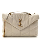 Lambskin Quilted Toy Loulou Puffer Monogram Chain Satchel Blanc Vintage