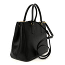 Saffiano Lux Large Galleria Double Zip Tote Black