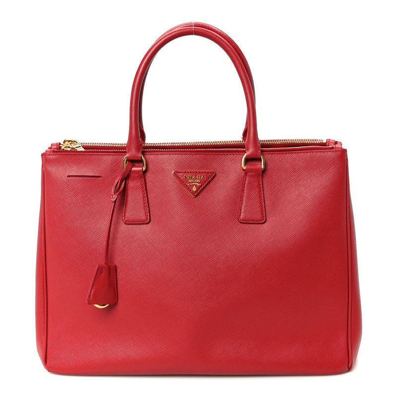 Saffiano Lux Large Double Zip Tote Fuoco