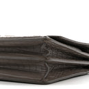Calfskin Crocodile Embossed Medium Monogram Sunset Fog