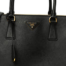 Saffiano Lux Large Galleria Double Zip Tote Black