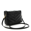 Calfskin Y Quilted Monogram Toy Loulou Crossbody Bag Black