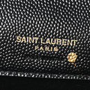 Grain De Poudre Matelasse Chevron Monogram Envelope Chain Wallet Black
