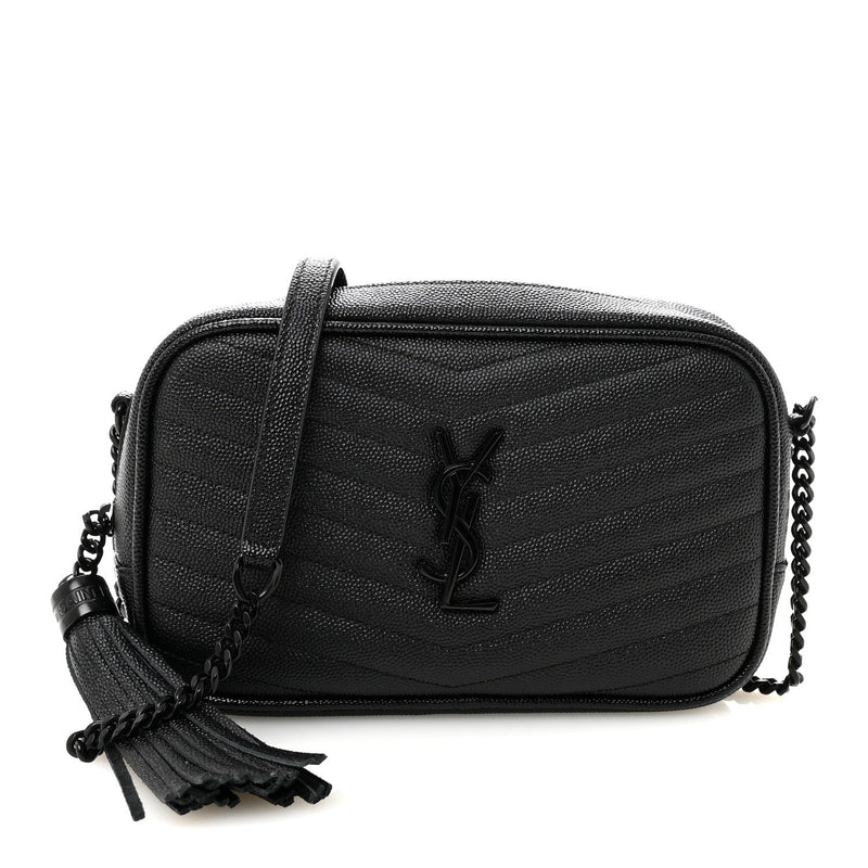 Grain De Poudre Matelasse Monochrome Monogram Mini Lou Camera Bag Black