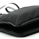 Tessuto Nylon Soft Calf Double Zip Crossbody Bag Black