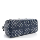 Calfskin Shadow Monogram Keepall Bandouliere 50 Ink Blue White