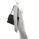 Crinkled Calfskin Matelasse Monogram Large Niki Chain Satchel Black