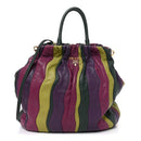 Nappa Trembled Blossoms Stripes Shoulder Bag Viola Alloro