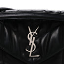 Lambskin Quilted Small Loulou Puffer Monogram Chain Satchel Black