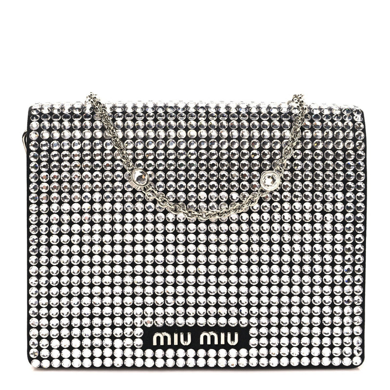Nappa Crystal Starlight Mini Clutch Bag Black