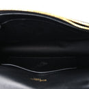 Lambskin Matelasse Chevron Monogram Envelope Chain Wallet Black