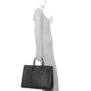 Grained Calfskin Large Sac De Jour Carryall Black
