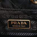 Re-Nylon Saffiano Stitched Duet Bucket Bag Black