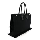 Linen Calfskin Rive Gauche Tote Black