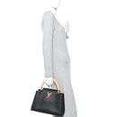 Taurillon Capucines MM Black Beige Red