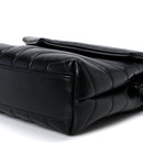 Calfskin Y Quilted Monogram Monochrome Toy Loulou Crossbody Bag Black