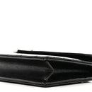 Grain De Poudre Matelasse Chevron Monogram Envelope Chain Wallet Black