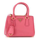 Saffiano Lux Micro Galleria Double Zip Tote Peonia