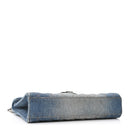 Denim Mixed Matelasse Triquilt Medium Monogram Envelope Satchel Blue