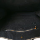 Embroidered Cotton Linen Rive Gauche Noe Tote Black Beige