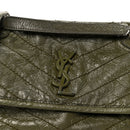 Crinkled Lambskin Matelasse Monogram Baby Niki Chain Satchel Seawood