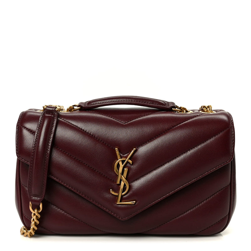 Lambskin Chevron Quilted Small LouLou Rouge Cabernet
