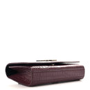 Calfskin Crocodile Embossed Monogram Kate Belt Bag Burgundy
