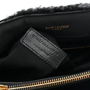 Shearling Y Quilted Monogram Medium Loulou Chain Satchel Black
