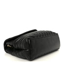 Grain de Poudre Calfskin Y Quilted Monogram Medium Loulou Chain Satchel Black