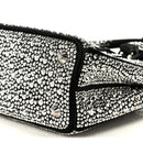 Satin Crystal Mini Galleria Double Zip Tote Metal