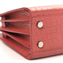Calfskin Crocodile Embossed Nano Sac De Jour Rose Fonce