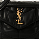 Lambskin Quilted Small Loulou Puffer Monogram Chain Satchel Black