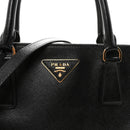 Saffiano Lux Medium Galleria Double Zip Tote Black