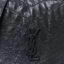 Crinkled Calfskin Matelasse Monogram Niki Chain Wallet Dark Smog