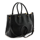 Saffiano Lux Small Galleria Double Zip Tote Black